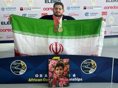 ایزدی مدالهای طلا و برنز خود را به شهید ماکان نصیری اهدا کرد